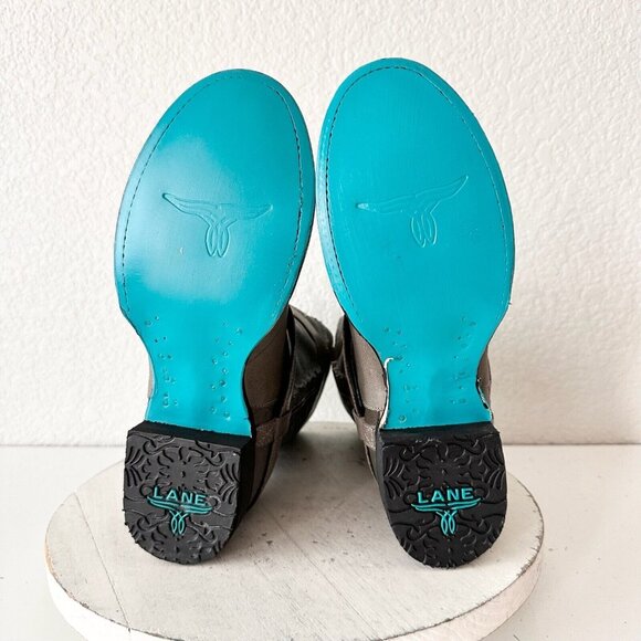 NEW Lane DUSTOFF Womens Cowboy Boots 7 Gray Western Cowgirl Short Ankle Boot - Picture 9 of 12